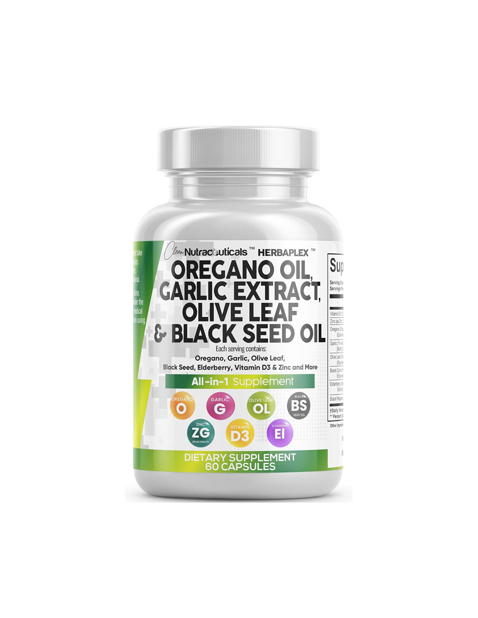 Clean Nutra HerbaPlex Cápsulas de Orégano 2 en 1, 60 cápsulas