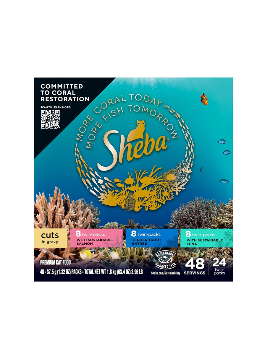 Comida Húmeda para Gato Sheba Perfect Portions en salsa 48 unidades (variedad)