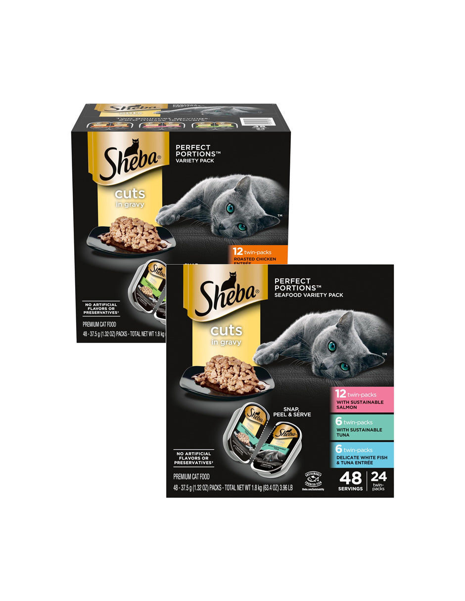 Comida Húmeda para Gato Sheba Perfect Portions en salsa 48 unidades (variedad)