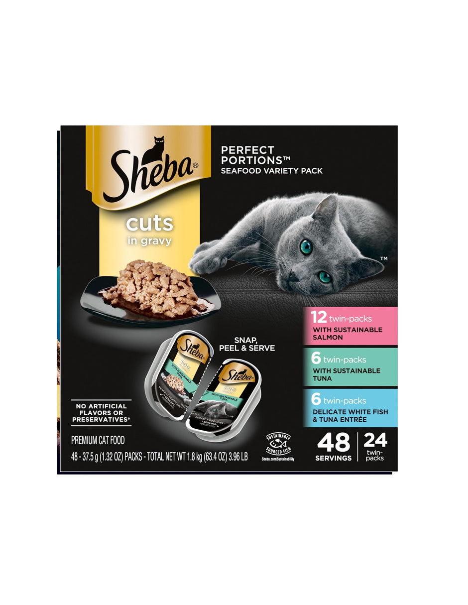 Comida Húmeda para Gato Sheba Perfect Portions en salsa 48 unidades (variedad)