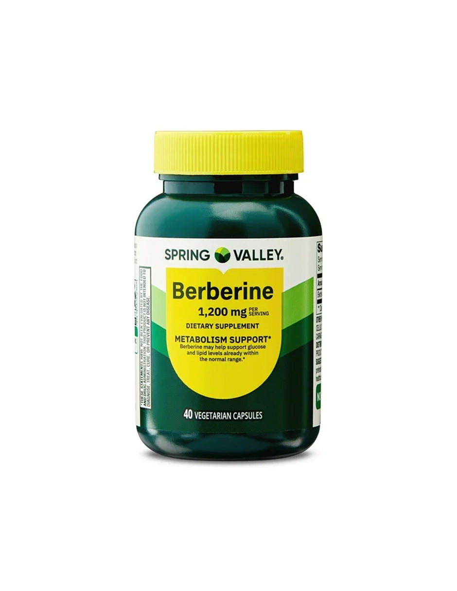 Spring Valley Berberina suplemento dietético para apoyar el metabolismo 1200 mg, 40 cápsulas