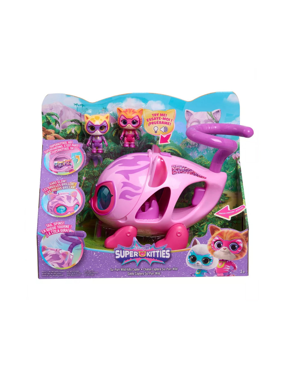 Set SuperKitties Kitty Copter con Figuras y Luces 3pzs