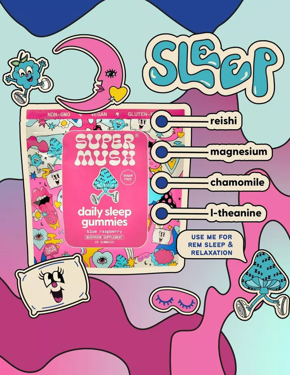 Suplemento SuperMush Daily Sleep Sueño Profundo y Calma 28 gomitas