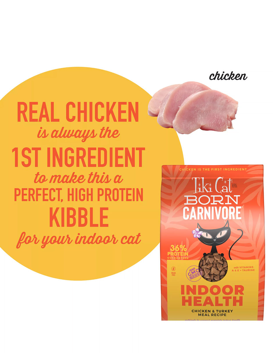Tiki Cat® Alimento seco para gatos para interiores receta pollo y pavo (variedad)