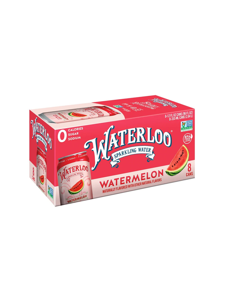 Waterloo Sparkling Water paquetes de 8 latas 355ml