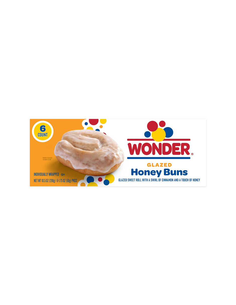 Wonder panecitos miel glaseados envueltos individualmente, 6 unidades