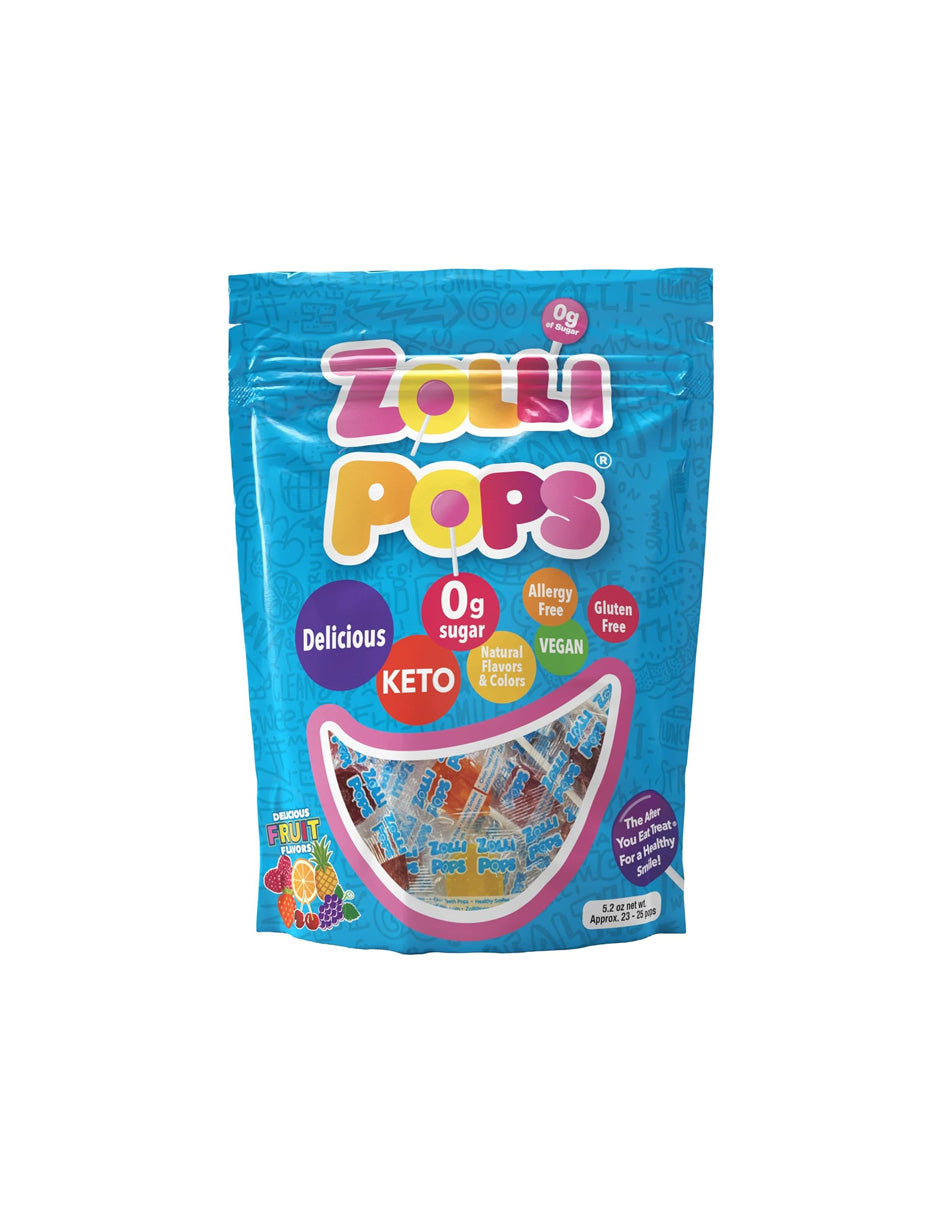 Zollipops The Clean Teeth Pops, Paletas de caramelo sin azúcar 23 unidades