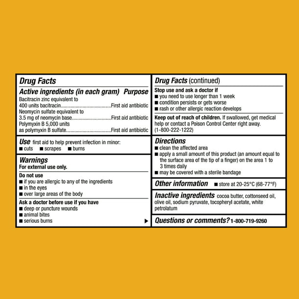 Ungüento antibiótico triple Equate First Aid, protección contra infecciones, pack 2