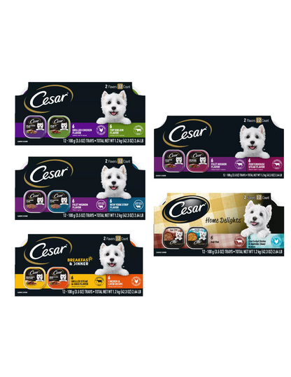 Alimento húmedo para perros adultos Cesar®, 12 unidades, variedad