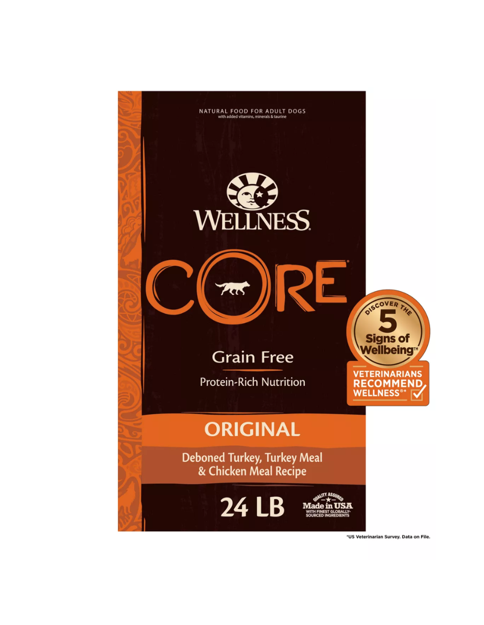 Wellness CORE Alimento seco para perros adultos fórmula original, natural y sin cereales