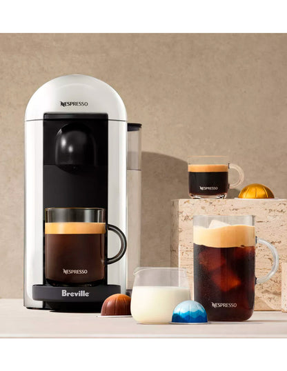 Cafetera monodosis y máquina de café espresso Nespresso VertuoPlus de Breville, color blanco