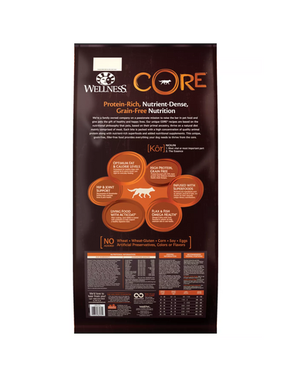 Wellness CORE Alimento seco para perros adultos fórmula original, natural y sin cereales