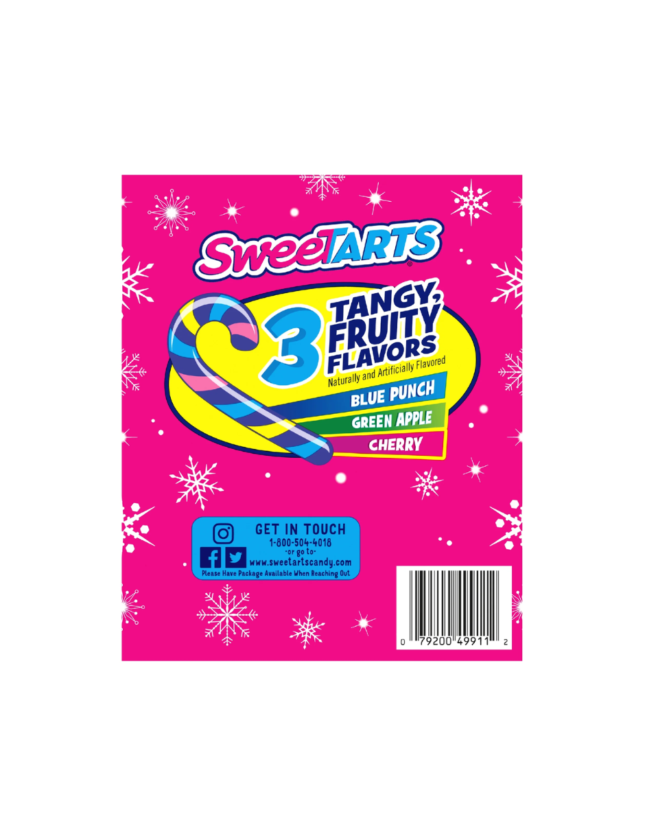 SweeTarts Bastones de Caramelo Navideños, Paquete Variado, 150gr