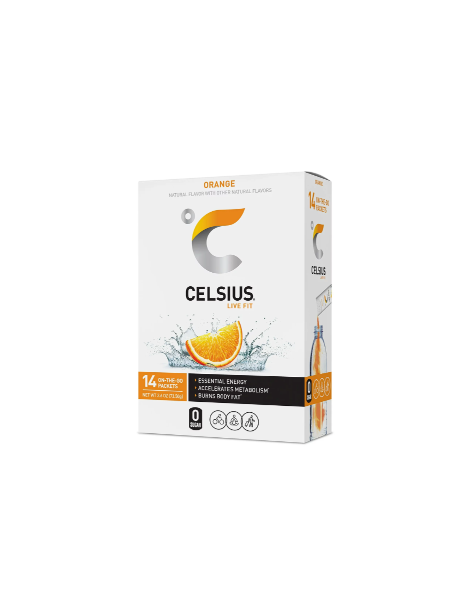 Celsius on-the-go paquetes de polvo de energía esencial 14 pack 5.7g