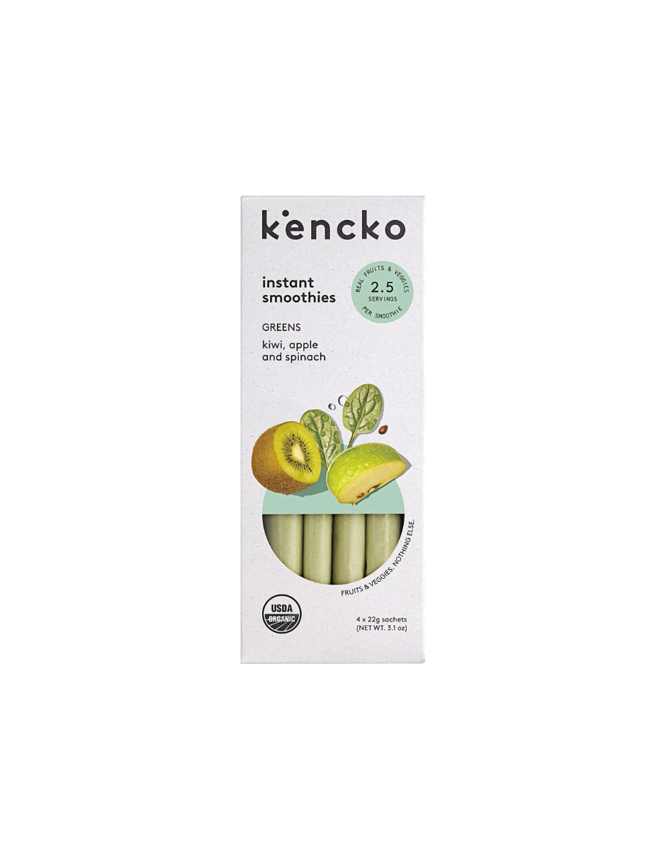 Kencko Batidos instantáneos orgánicos de frutas y verduras en polvo 4 sobres