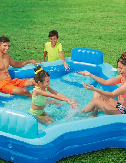 Bluescape Piscina Inflable Familiar, 4 asientos, azul