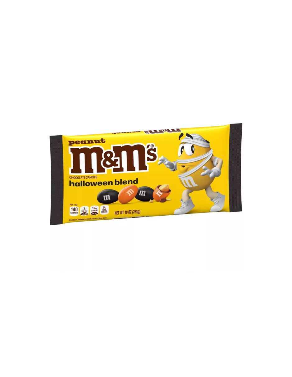 Chocolate con leche y cacahuate en colores naranjas y negros Halloween Mix 283gr