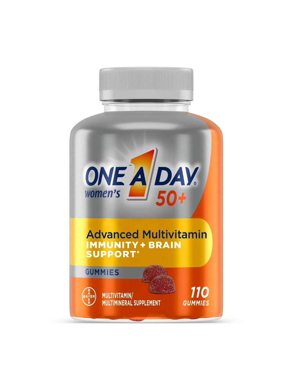 One A Day 50+ mujeres gomitas Multivitamínico con inmunidad y apoyo cerebral, 110 unidades