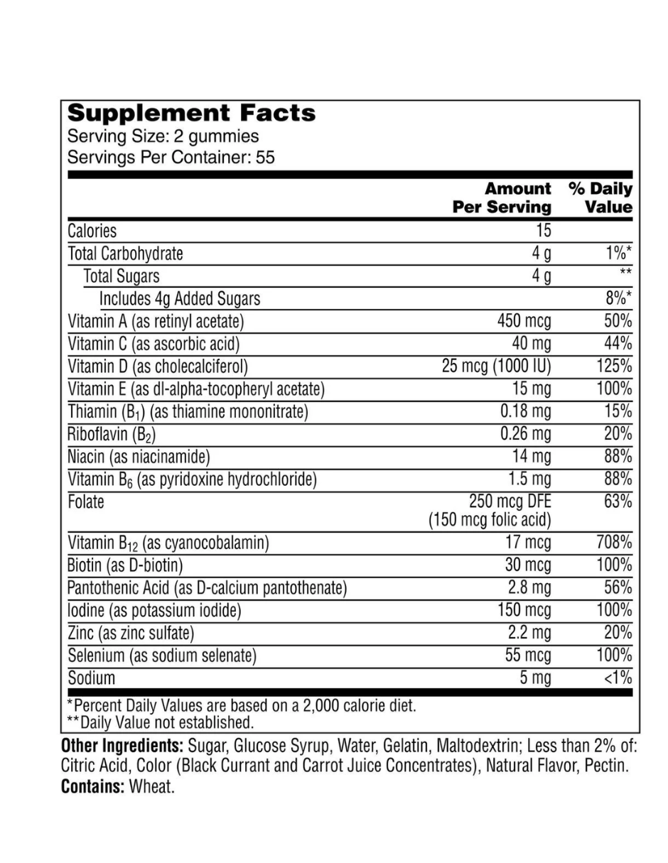 One A Day 50+ mujeres gomitas Multivitamínico con inmunidad y apoyo cerebral, 110 unidades