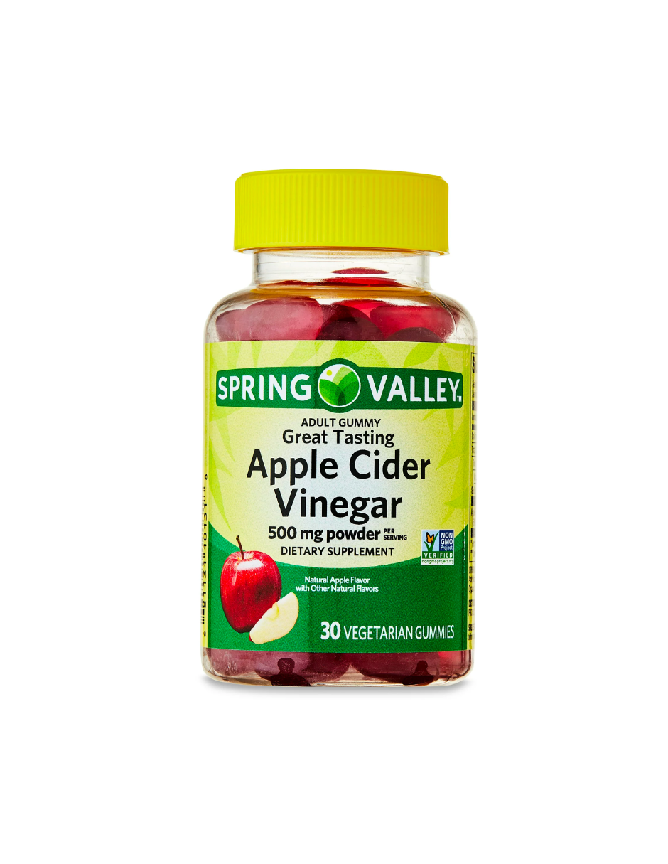 Spring Valley Gomitas Vinagre de sidra de manzana 500 mg, 30 unidades