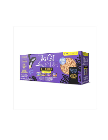 Alimento Húmedo Gato Tiki Cat After Dark Shreds 12 Latas