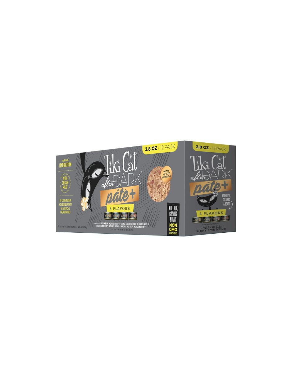 Alimento Húmedo Gato Tiki Cat After Dark Pate+ 12 Latas