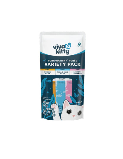 Puré para Gatos Viva La Kitty Variado Snack Cremoso 6 Pack