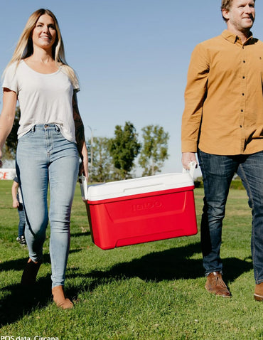Hielera Rígida Igloo Laguna Familiar 76 Latas 45 L Color Rojo