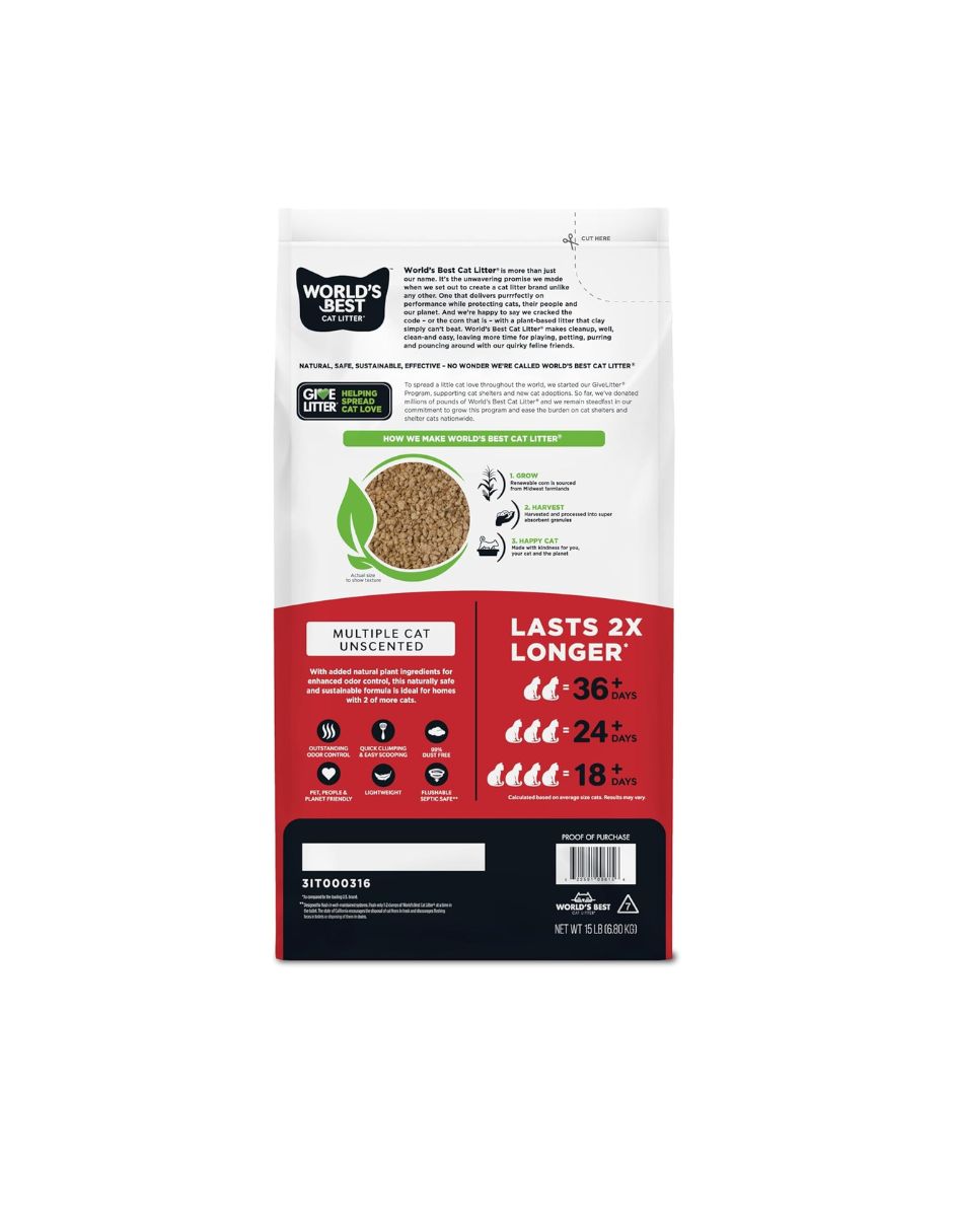 Arena para Gato World's Best Cat Litter Multi Gatos 6.8 kg