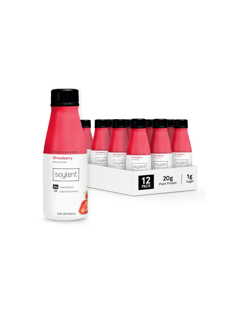 Bebida Proteica Soylent Fresa Proteína Vegetal 414 ml 12 pack