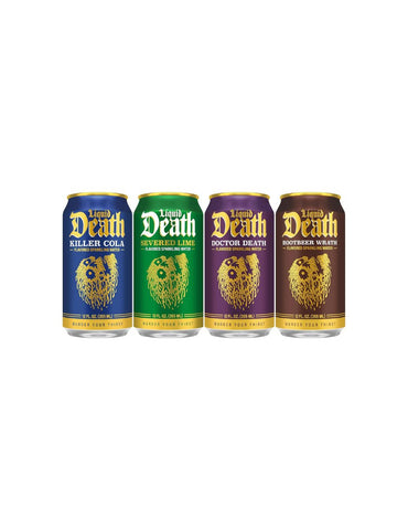 Agua Mineral Saborizada Liquid Death Variado 12 Latas 355 ml