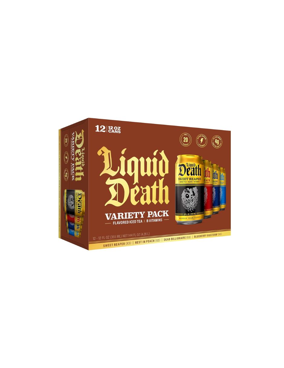 Té Helado Liquid Death Bajo en Calorías 12 Latas 355 ml