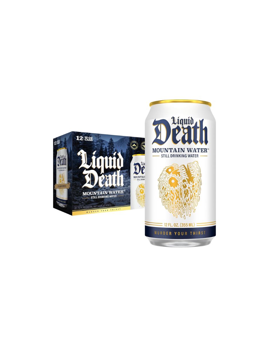 Agua Natural de Montaña Liquid Death 12 Latas 355 ml