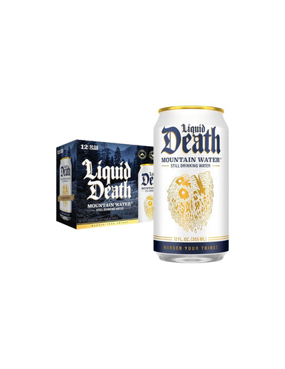 Agua Natural de Montaña Liquid Death 12 Latas 355 ml