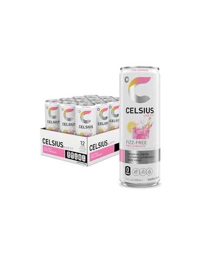 Bebida Energética Celsius Limonada Rosa Sin Gas 355 ml 12 pack