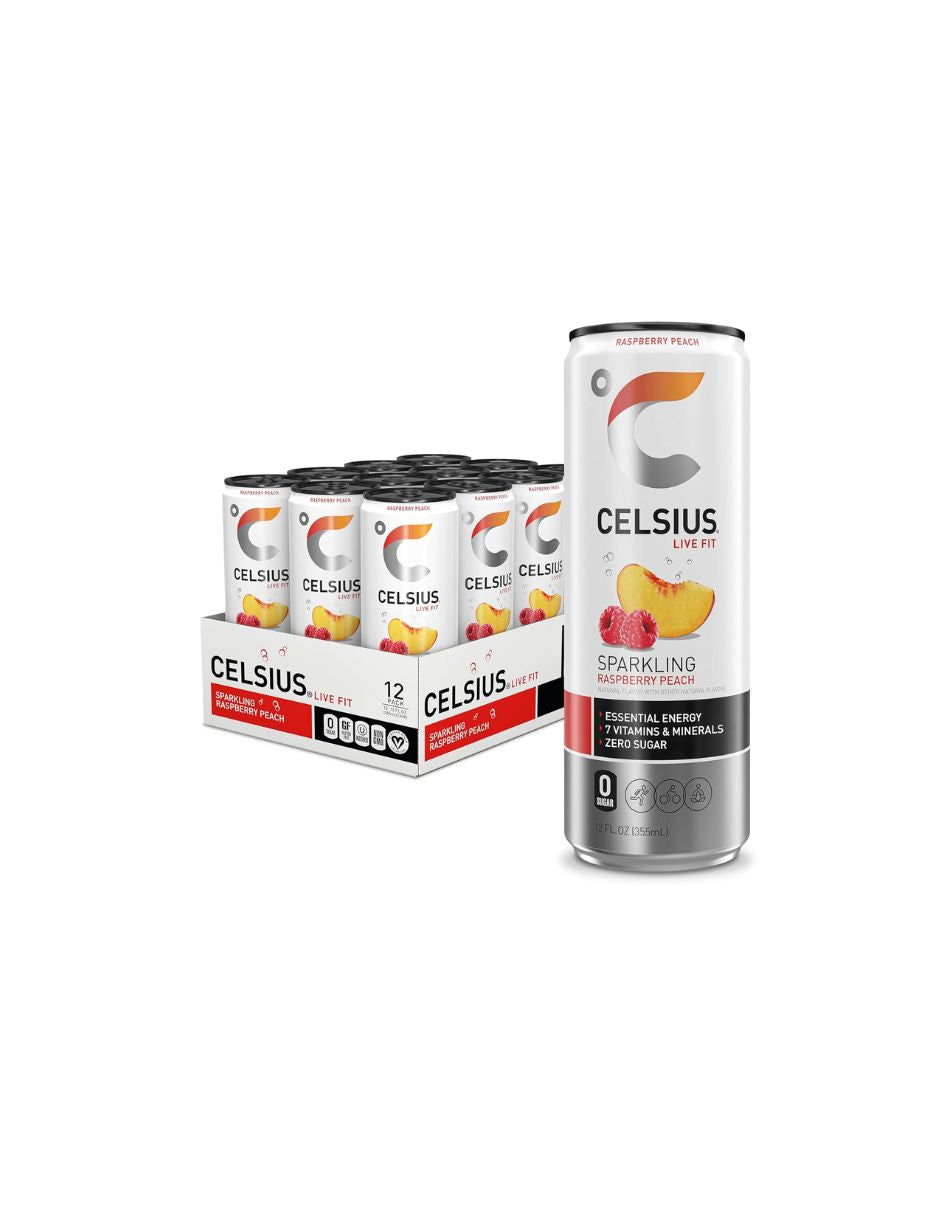 Bebida Energética Celsius Frambuesa Melocotón 12x355 ml