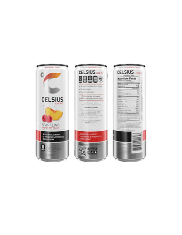 Bebida Energética Celsius Frambuesa Melocotón 12x355 ml