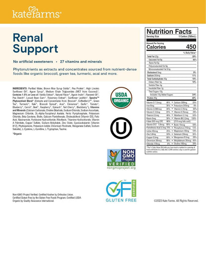 Bebida Nutricional Kate Farms Vainilla Apoyo Renal 12 pack
