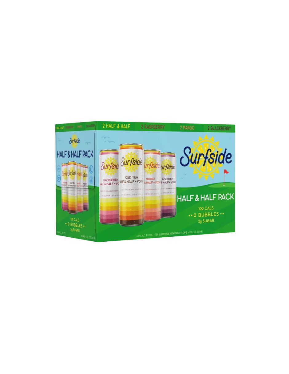 Bebida Preparada Vodka Surfside Half Half 8 Latas 355 ml
