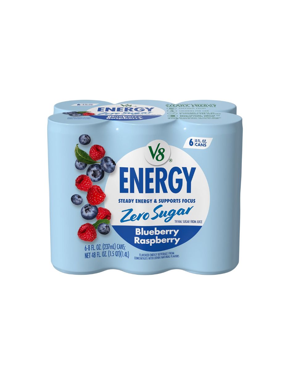Bebida Energética V8 Zero Arándano Frambuesa 6x237 ml
