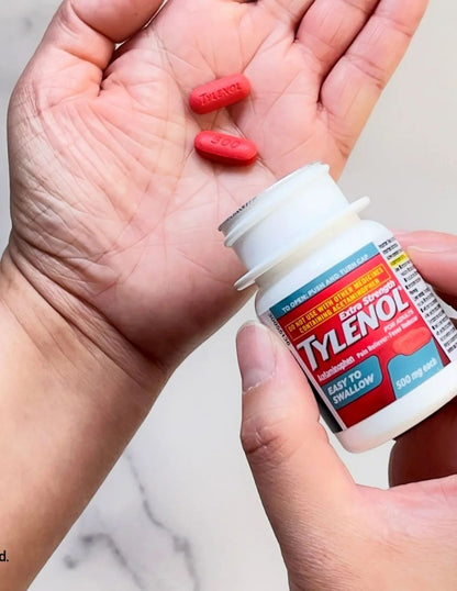 Analgésico Tylenol Extra Fuerte Acetaminofén 24 Tabletas Fáciles de Tragar
