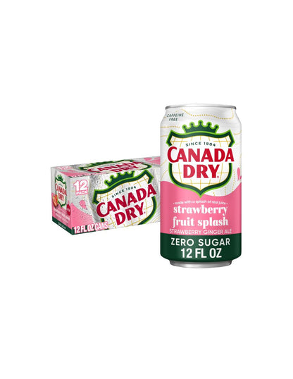 Refresco Ginger Ale Canada Dry Fresa Sin Azúcar 12x355 ml