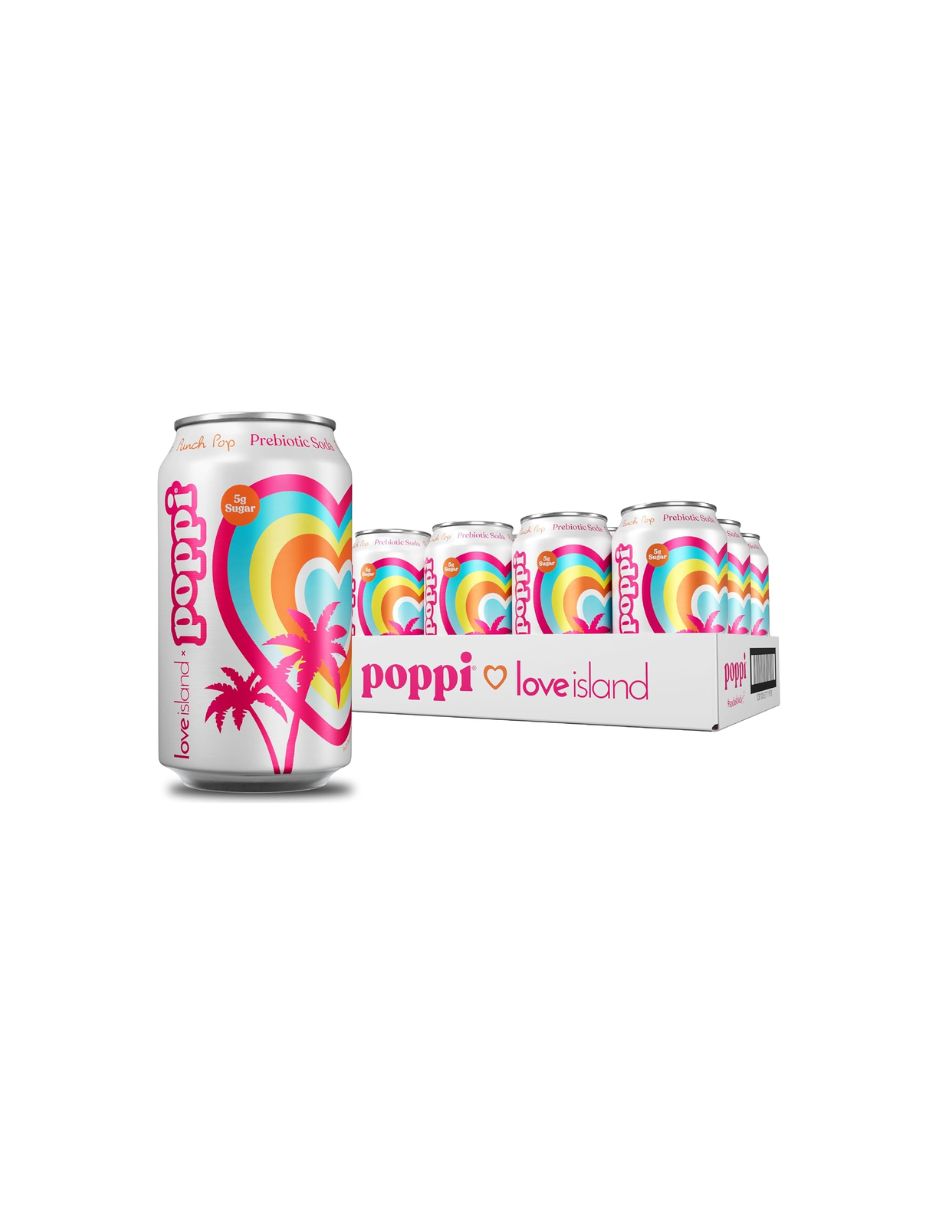 Soda Prebiótica Poppi Punch Pop 12 latas de 355 ml