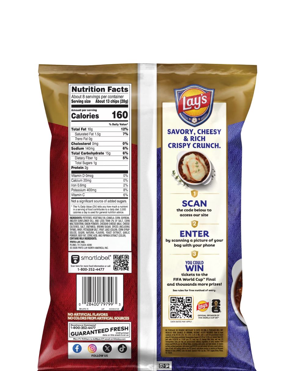 Papas Onduladas Lay’s Cebolla Francesa Edición Limitada 212 g