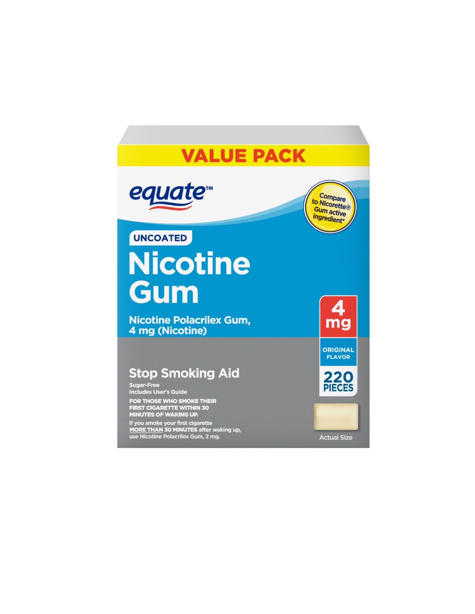 Chicle Nicotina Equate 4 mg Sabor Original 220 Piezas