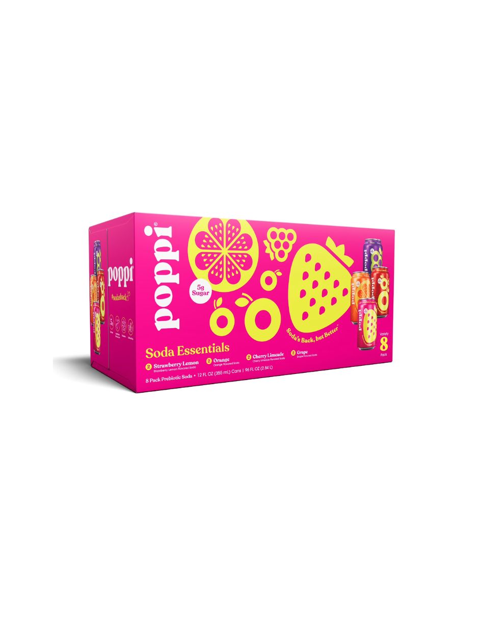Refresco Prebiótico Poppi Surtido Essentials 8 Latas 355 ml