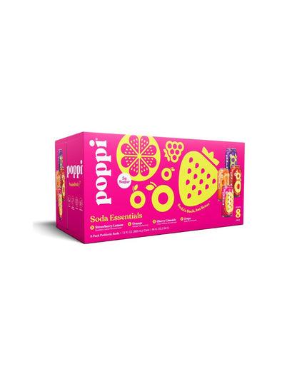 Refresco Prebiótico Poppi Surtido Essentials 8 Latas 355 ml