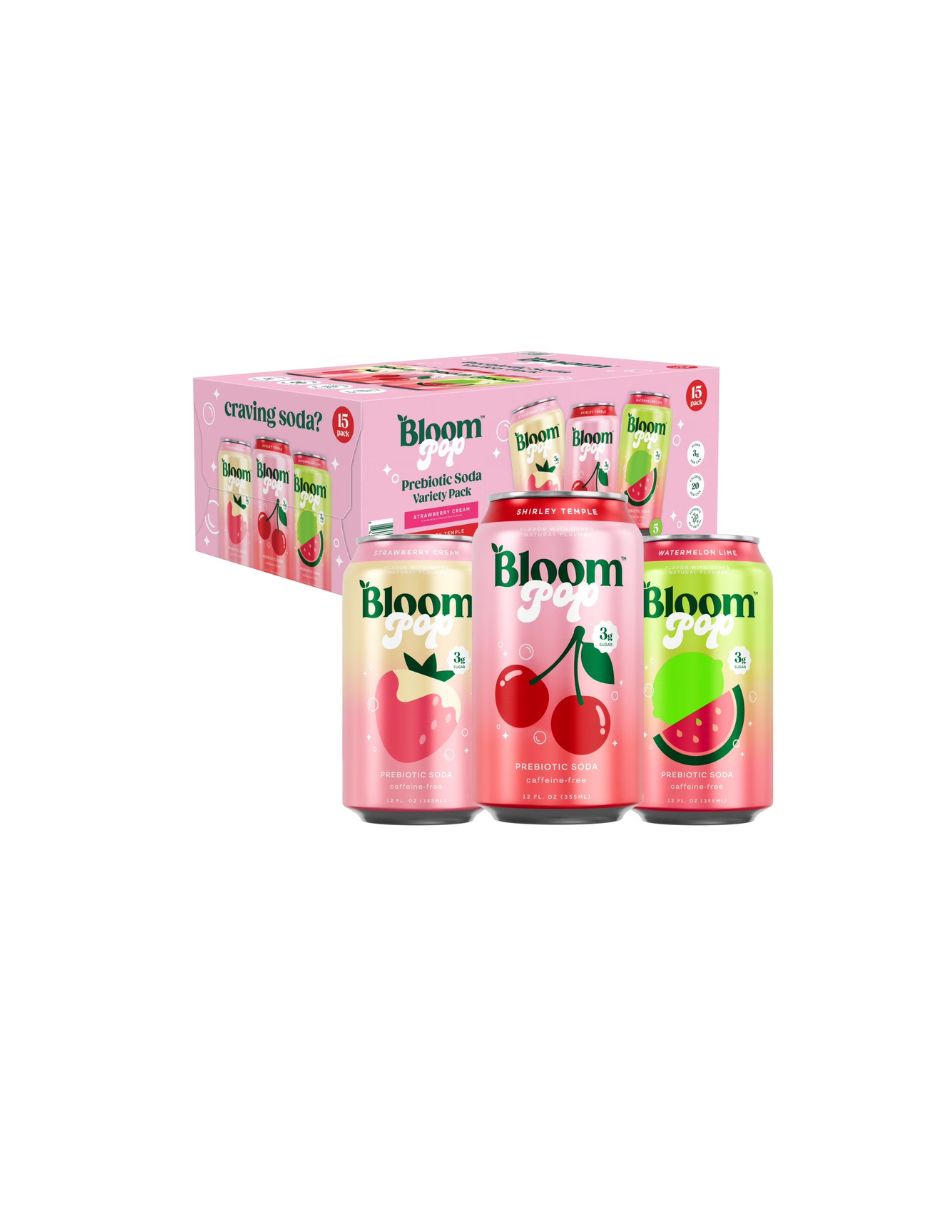 Refresco Prebiótico Bloom Pop Surtido 15 Latas 355 ml