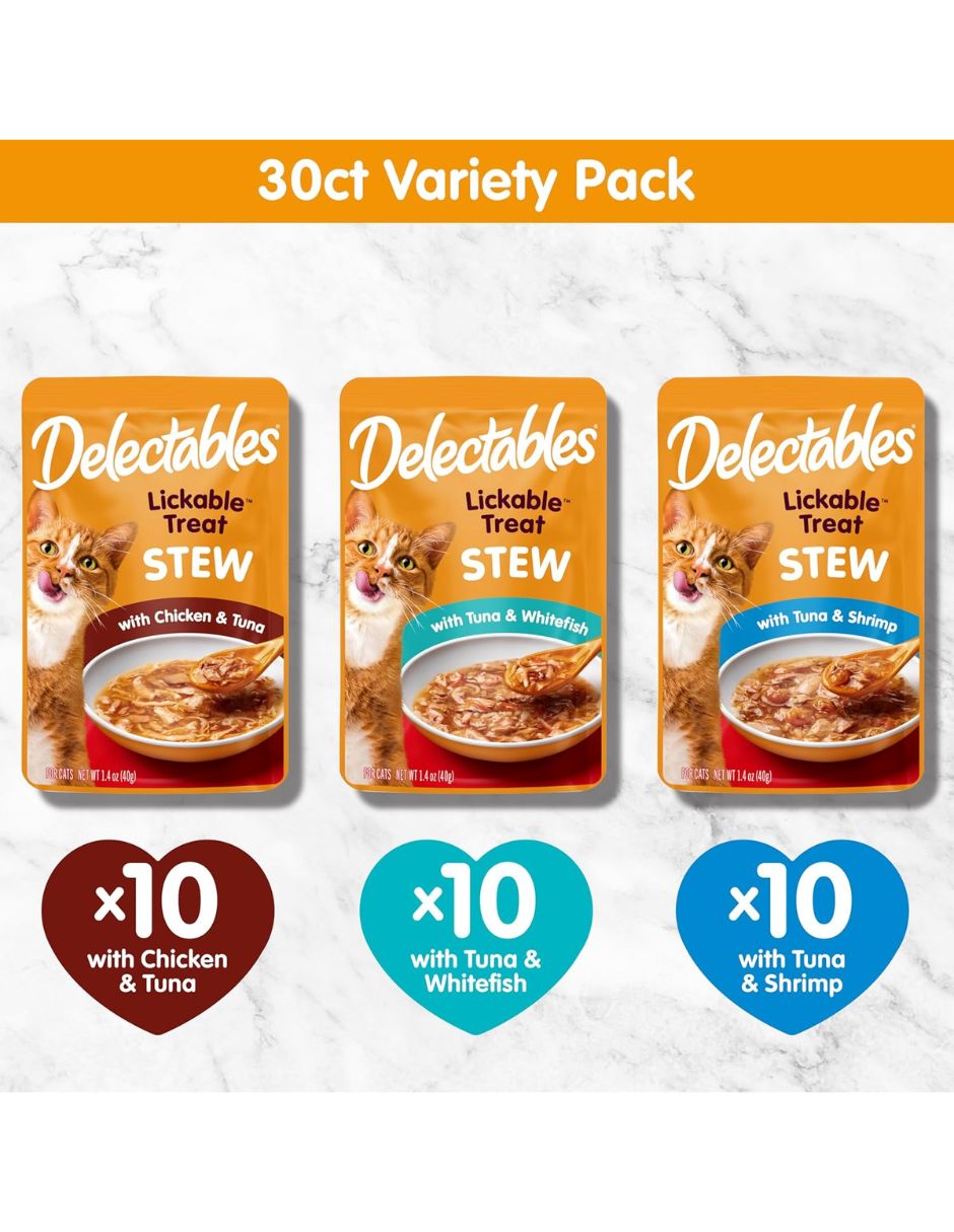 Premios Húmedos Delectables Gato Surtido 30 Sobres