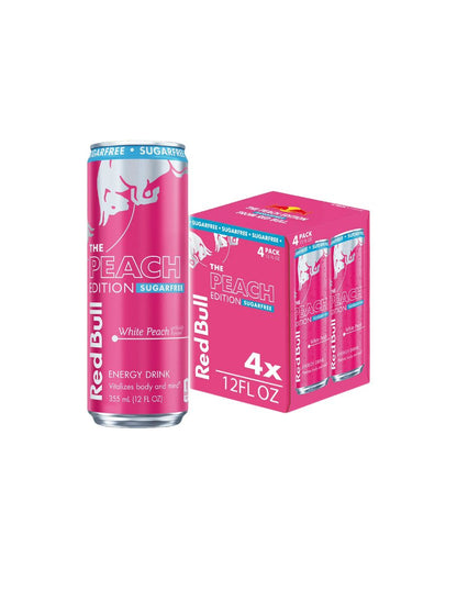 Bebida Energética Red Bull Durazno sin azúcar 4 Latas 355 ml